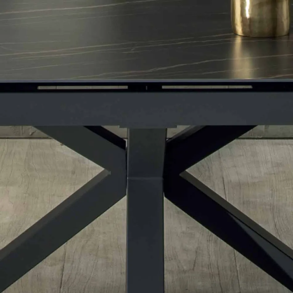 Mesa de comedor de diseño con tapa de cerámica extensible hasta 240 cm - Ultron Viadurini