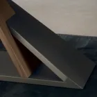 Mesa de Comedor de Diseño con Tapa de Metal en Nogal Canaletto - Madera Zorato Viadurini