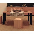 Mesa de comedor de diseño en diseño de nogal natural, L200xP100cm, Yvonne