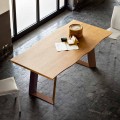 Mesa de comedor de diseño moderno 100x200 cm en madera y metal Flora