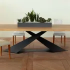 Mesa de comedor de diseño moderno con Elliot hecha en la parte superior de roble de Italia Viadurini