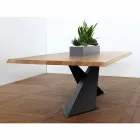 Mesa de comedor de diseño moderno con Elliot hecha en la parte superior de roble de Italia Viadurini