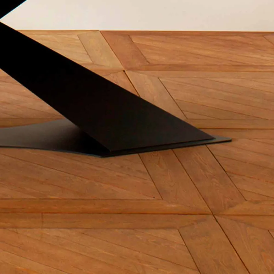 Mesa de comedor de diseño moderno con Elliot hecha en la parte superior de roble de Italia Viadurini