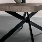 Mesa de comedor de diseño en roble y metal fabricada en Italia Oncino. Viadurini