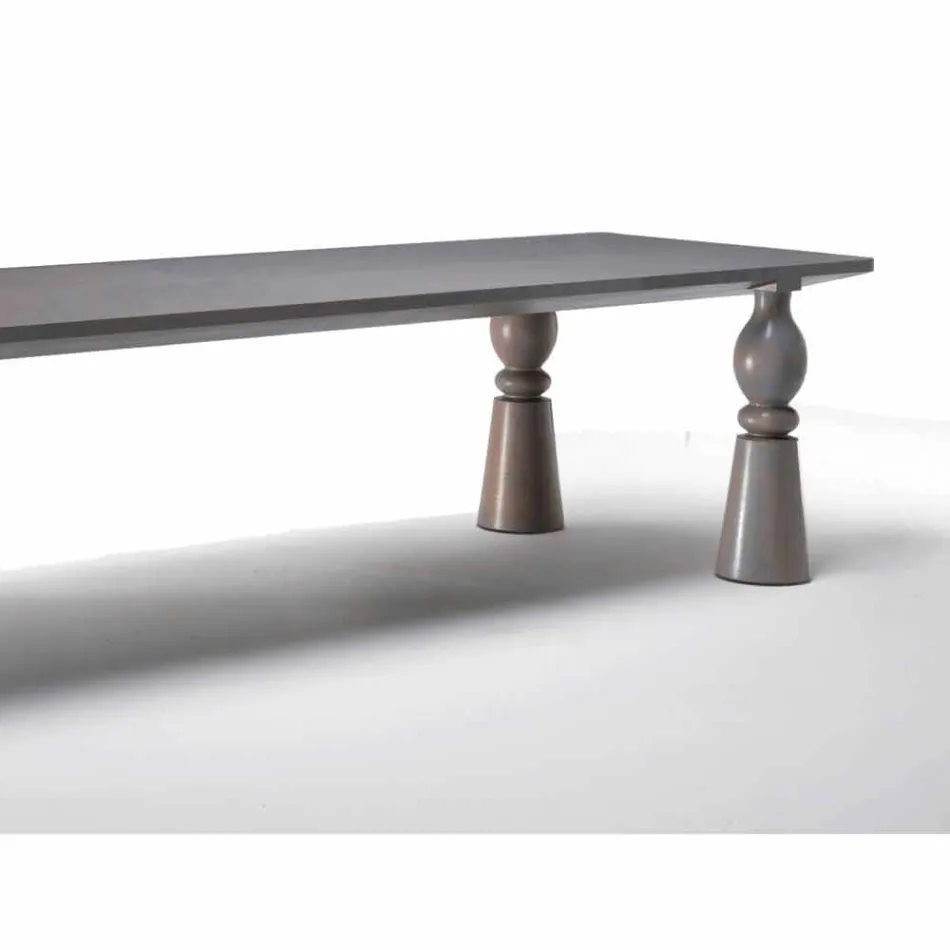 Mesa de comedor de diseño en madera de roble gris, hecha en Italia, Teseo Viadurini