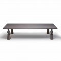 Mesa de comedor de diseño en madera de roble gris, hecha en Italia, Teseo