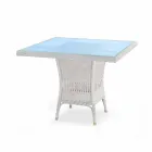 Tabla diseñador comedor polietileno mano tejida Chad Viadurini