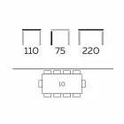 Mesa de comedor de diseño en vidrio ahumado y fresno aceitado Made in Italy - Croma Viadurini