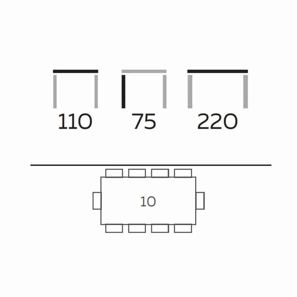 Mesa de comedor de diseño en vidrio ahumado y fresno aceitado Made in Italy - Croma Viadurini
