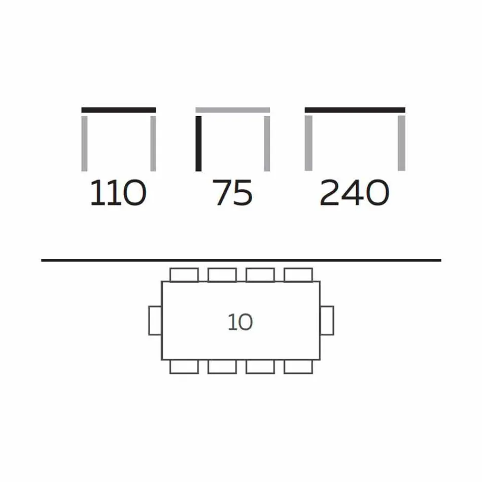 Mesa de comedor de diseño moderno en gres y fresno Made in Italy - Charol Viadurini