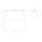 Mesa de comedor de calidad con tapa de madera de fresno Made in Italy - Ulma Viadurini