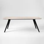 Mesa de comedor de calidad con tapa de madera de fresno Made in Italy - Ulma Viadurini