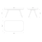 Mesa de comedor de calidad con tapa de madera de fresno Made in Italy - Ulma Viadurini