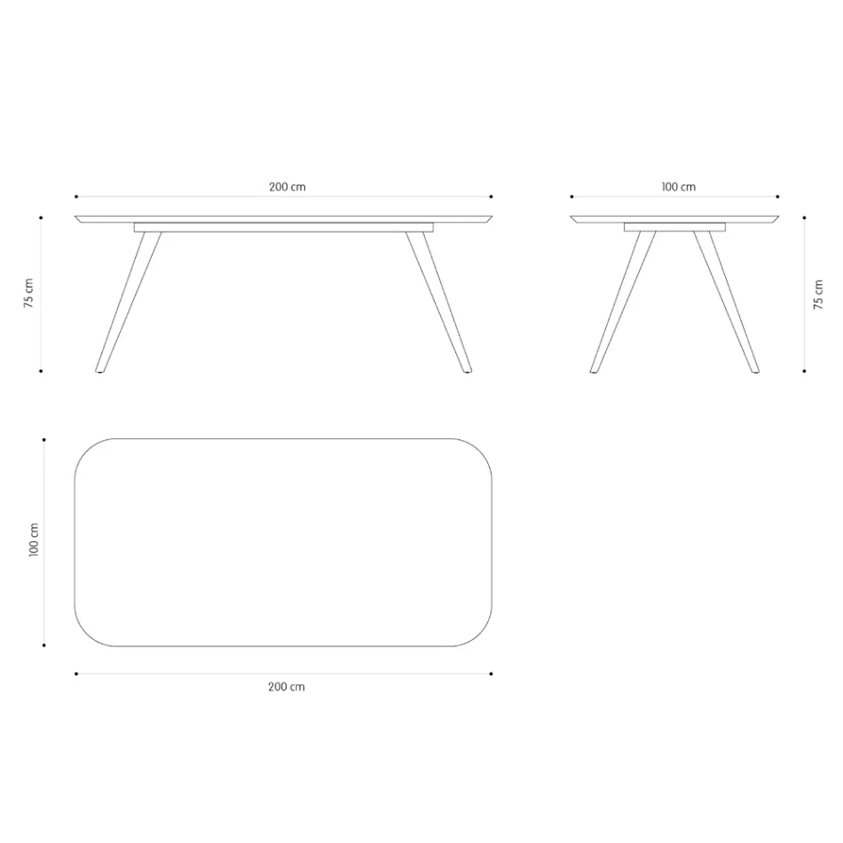 Mesa de comedor de calidad con tapa de madera de fresno Made in Italy - Ulma Viadurini