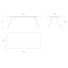 Mesa de comedor de calidad con tapa de madera de fresno Made in Italy - Ulma Viadurini