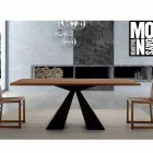 Mesa de comedor chapada en acero con base de acero Made in Italy - Dálmata Viadurini