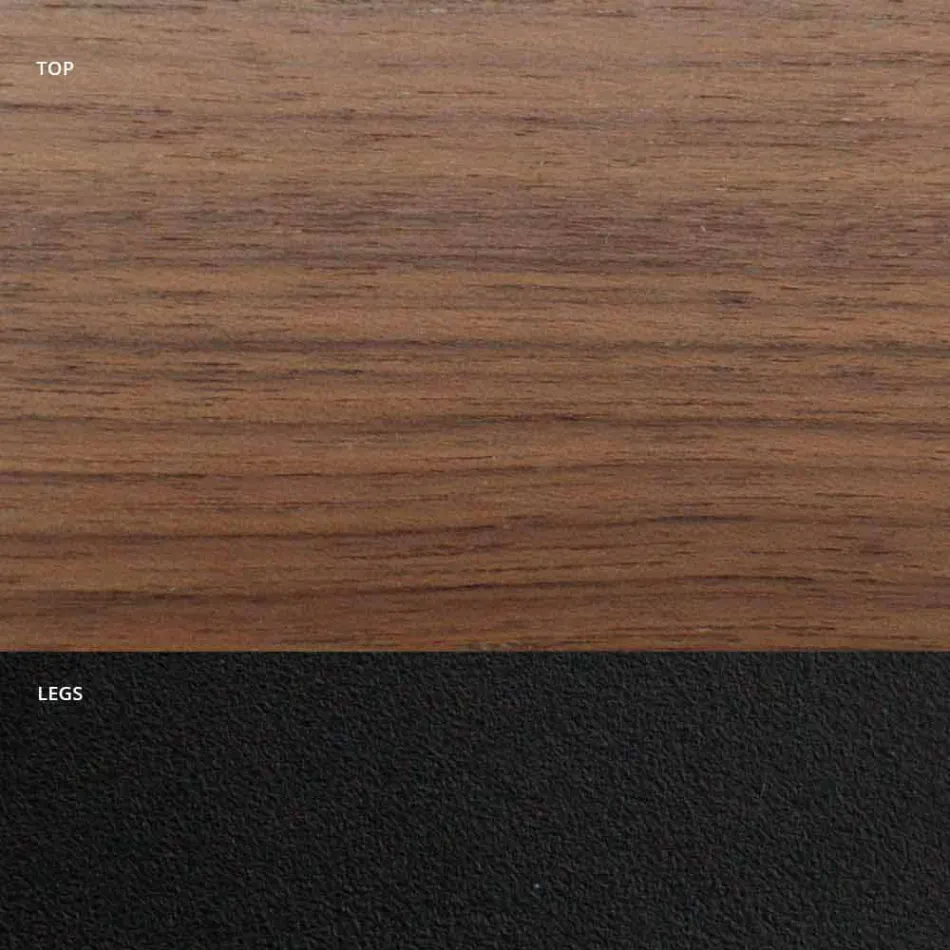 Mesa de comedor chapada en acero con base de acero Made in Italy - Dálmata Viadurini