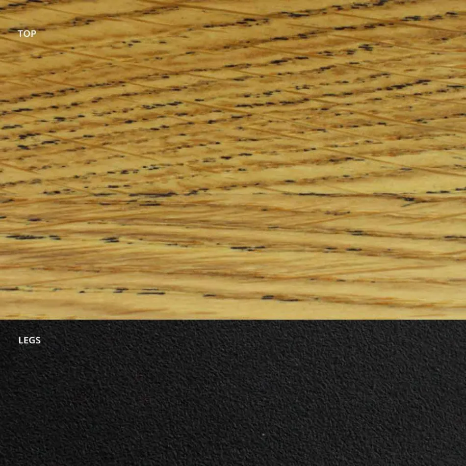 Mesa de comedor chapada en acero con base de acero Made in Italy - Dálmata Viadurini