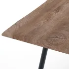 Mesa de comedor de acero con tapa de MDF en acabado roble - Gherardo Viadurini