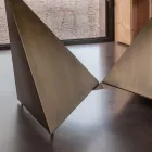 Mesa de comedor de cerámica de 3 mm y base de metal Made in Italy - Peony Viadurini