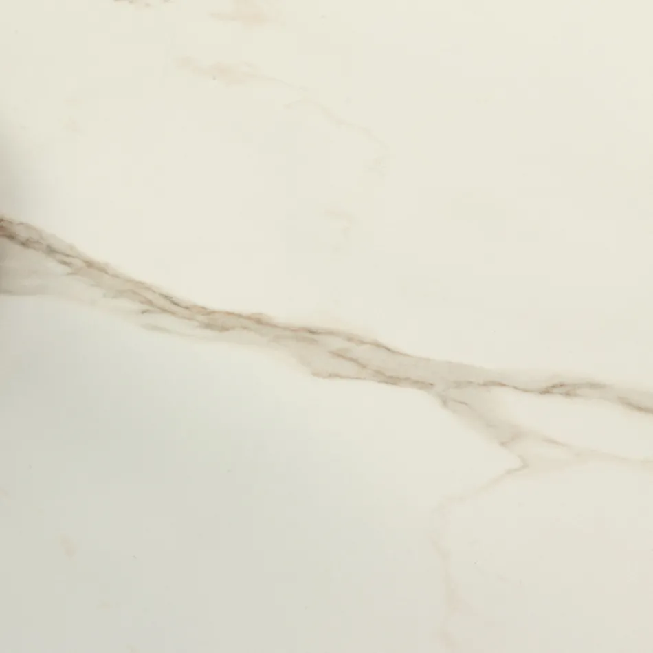 Mesa de comedor de cerámica de 3 mm y base de metal Made in Italy - Peony Viadurini