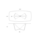 Mesa de comedor de cerámica de 3 mm y base de metal Made in Italy - Peony Viadurini