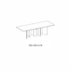 Mesa de comedor de cerámica y base de vidrio extraligero Made in Italy - Aleatorio Viadurini