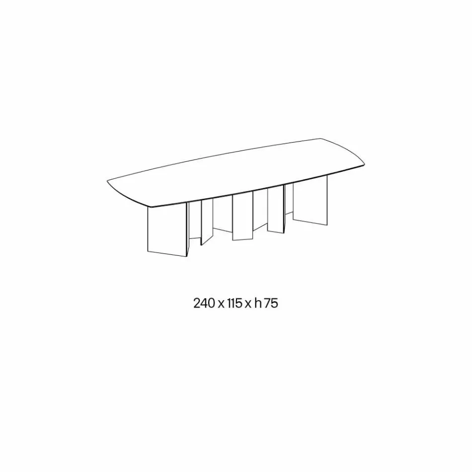 Mesa de comedor de cerámica y base de vidrio extraligero Made in Italy - Aleatorio Viadurini