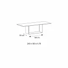 Mesa de comedor Emperador de cerámica y metal de bronce Made in Italy - Marrón oscuro Viadurini