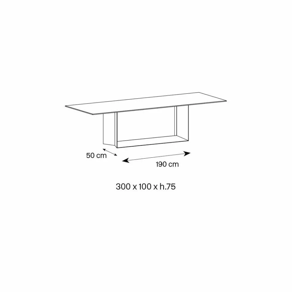 Mesa de comedor Emperador de cerámica y metal de bronce Made in Italy - Marrón oscuro Viadurini
