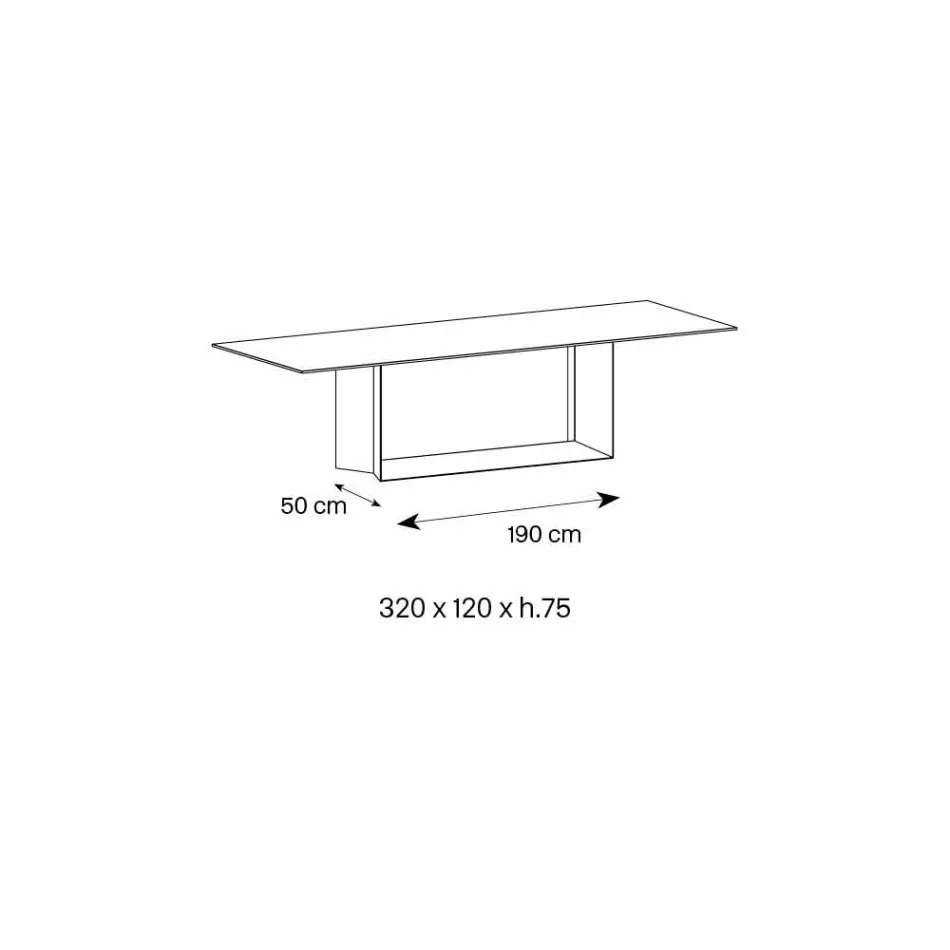 Mesa de comedor Emperador de cerámica y metal de bronce Made in Italy - Marrón oscuro Viadurini