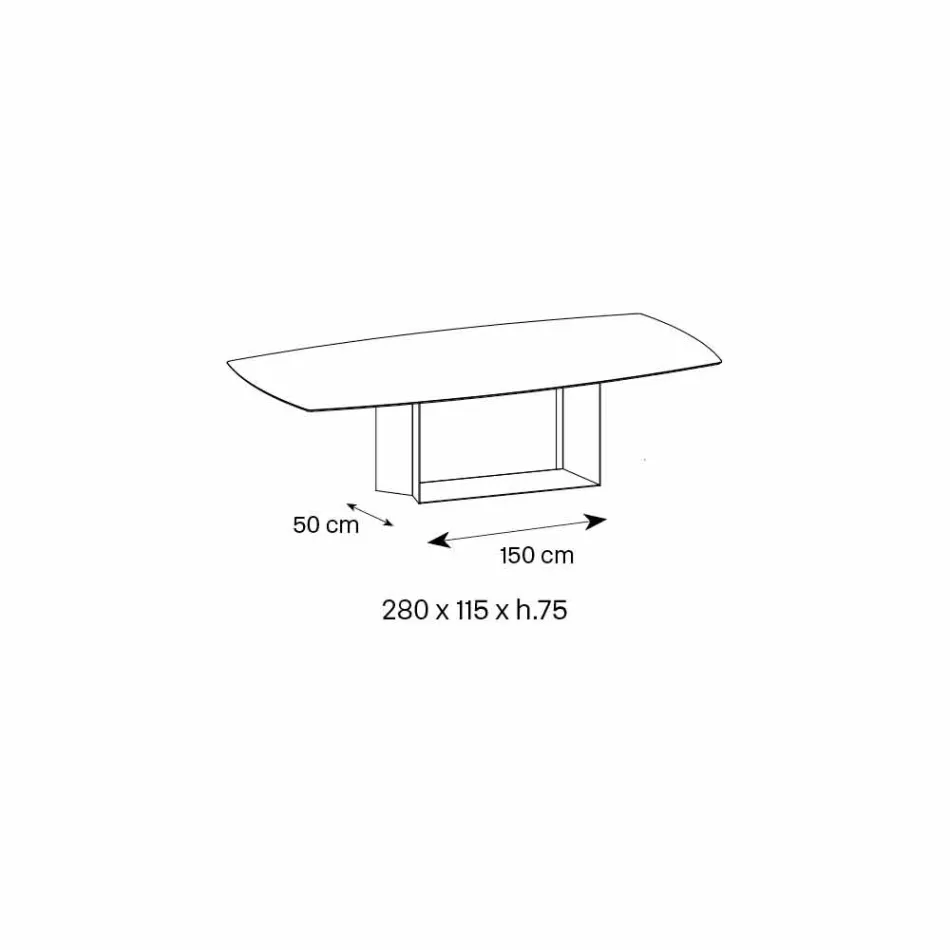 Mesa de comedor Emperador de cerámica y metal de bronce Made in Italy - Marrón oscuro Viadurini