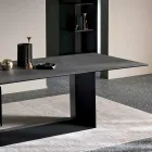 Mesa de comedor de cerámica de piedra de saboya antracita Made in Italy - Marrón oscuro Viadurini