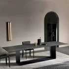 Mesa de comedor de cerámica de piedra de saboya antracita Made in Italy - Marrón oscuro Viadurini