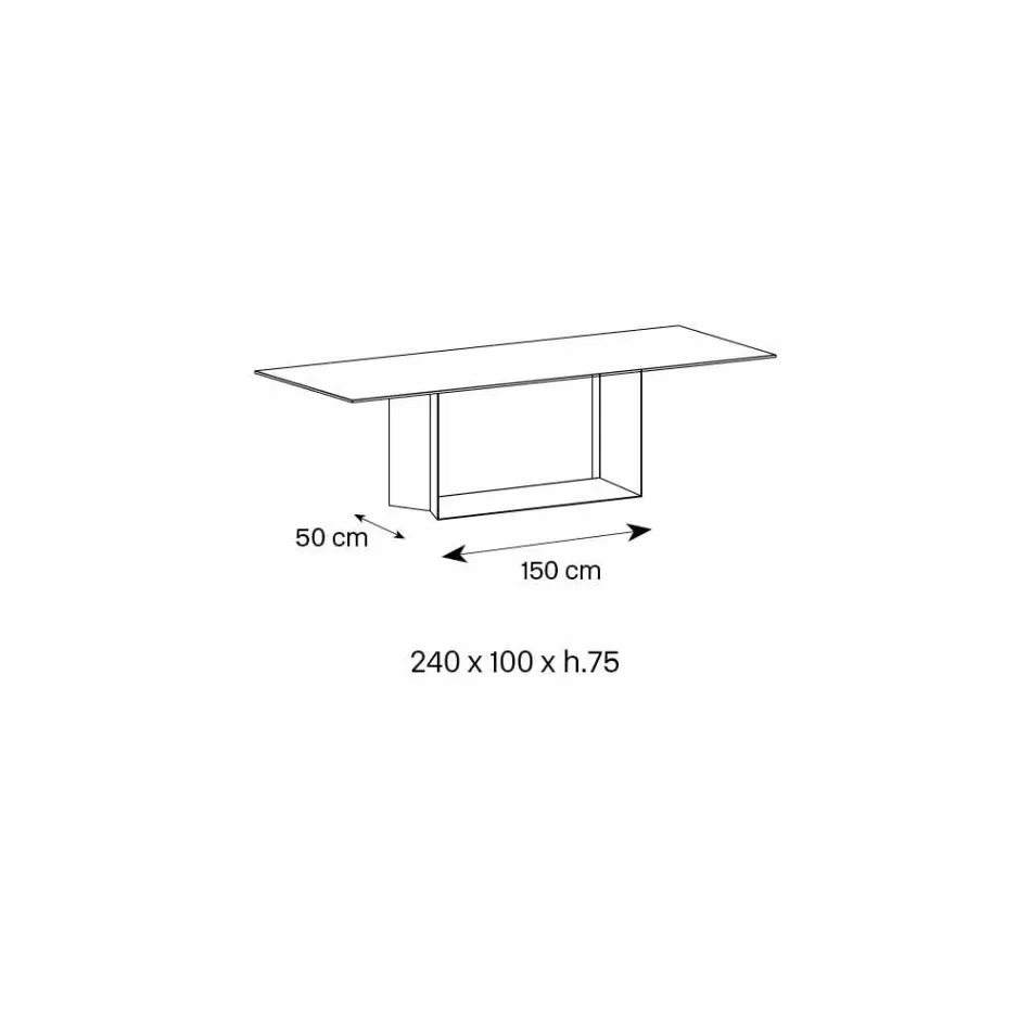 Mesa de comedor de cerámica de piedra de saboya antracita Made in Italy - Marrón oscuro Viadurini
