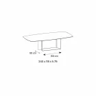 Mesa de comedor de cerámica de piedra de saboya antracita Made in Italy - Marrón oscuro Viadurini