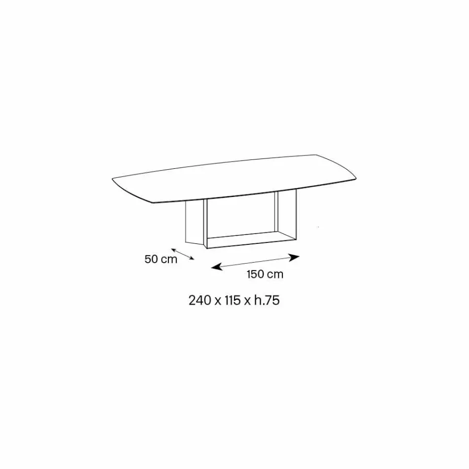 Mesa de comedor de cerámica de piedra de saboya antracita Made in Italy - Marrón oscuro Viadurini