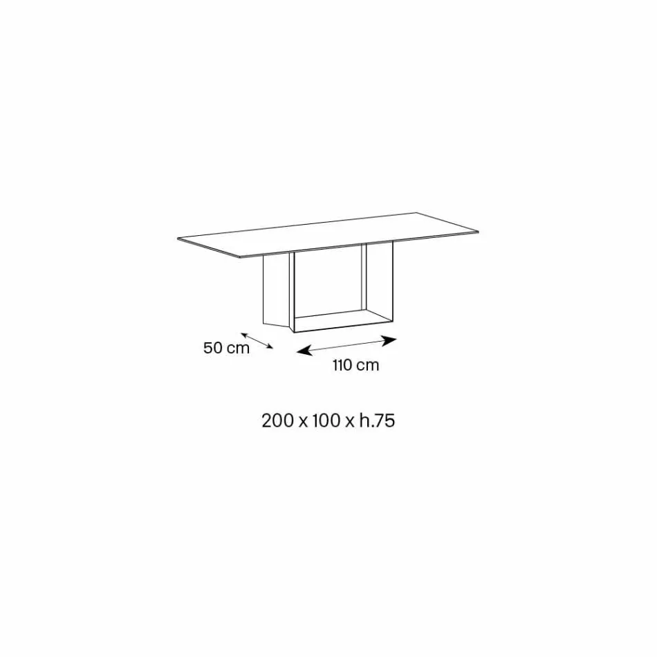 Mesa de comedor de cerámica de piedra de saboya antracita Made in Italy - Marrón oscuro Viadurini