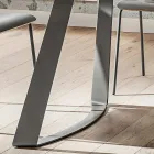 Mesa de comedor de lujo de Fénix y metal Made in Italy - Pinocho Viadurini