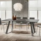 Mesa de comedor de lujo de Fénix y metal Made in Italy - Pinocho Viadurini