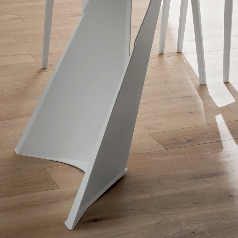 Mesa de comedor en Fenix y metal pintado Made in Italy - Dotto Viadurini