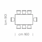 Mesa de comedor en Fenix gris y acero lacado Made in Italy - Settimmio Viadurini