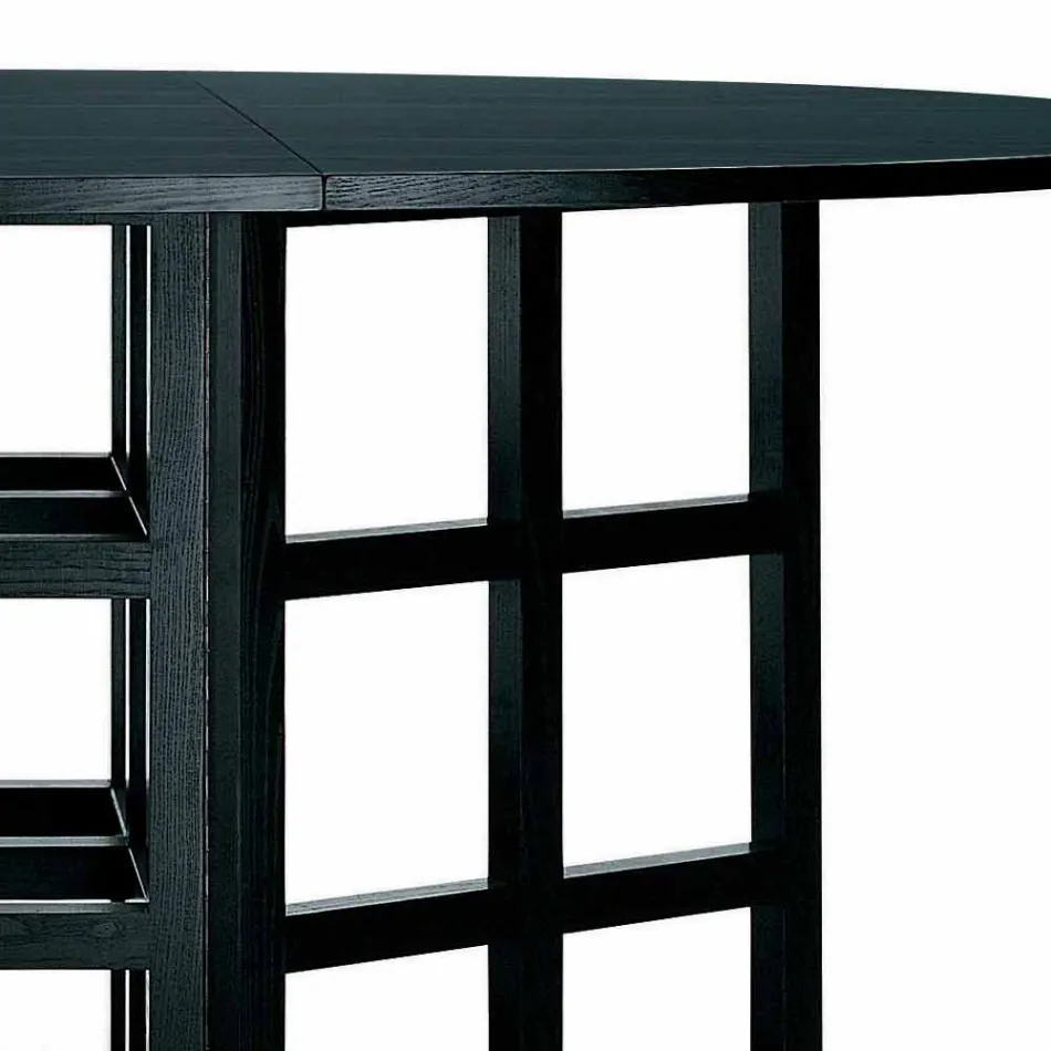 Mesa de comedor de fresno pintado negro Made in Italy - Sabatino Viadurini