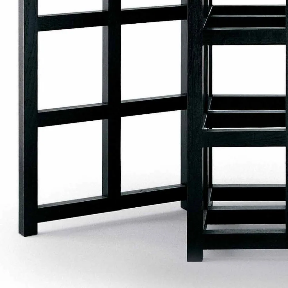 Mesa de comedor de fresno pintado negro Made in Italy - Sabatino Viadurini