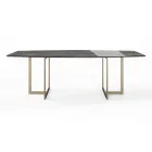 Mesa de Comedor en Gres Porcelánico y Metal Made in Italy - Emilio Viadurini