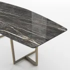 Mesa de Comedor en Gres Porcelánico y Metal Made in Italy - Emilio Viadurini