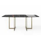 Mesa de Comedor en Gres Porcelánico y Metal Made in Italy - Emilio Viadurini