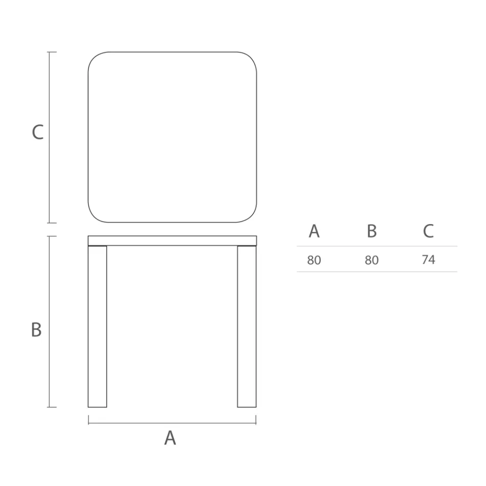 Mesa de comedor Hpl con patas de polietileno Made in Italy - Glen Viadurini