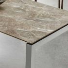Mesa de comedor en mármol Hpl y efecto aluminio Made in Italy - Monolith Viadurini