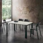 Mesa de comedor en efecto mármol Hpl y metal lacado Made in Italy - Jupiter Viadurini